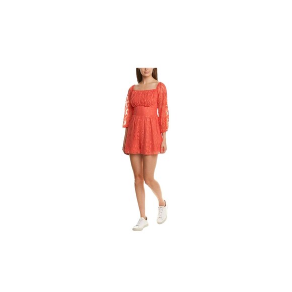 Ali And Jay Romper Peach Floral Off Shoulder Small S NWT - Picture 1 of 5